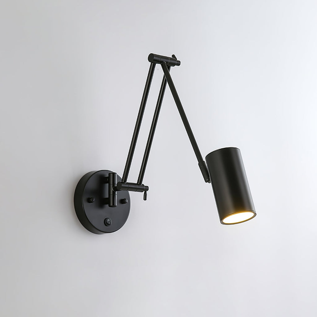 Adjustable Swing Arm Wall Light in Metal – Articulating Task Wall Lamp