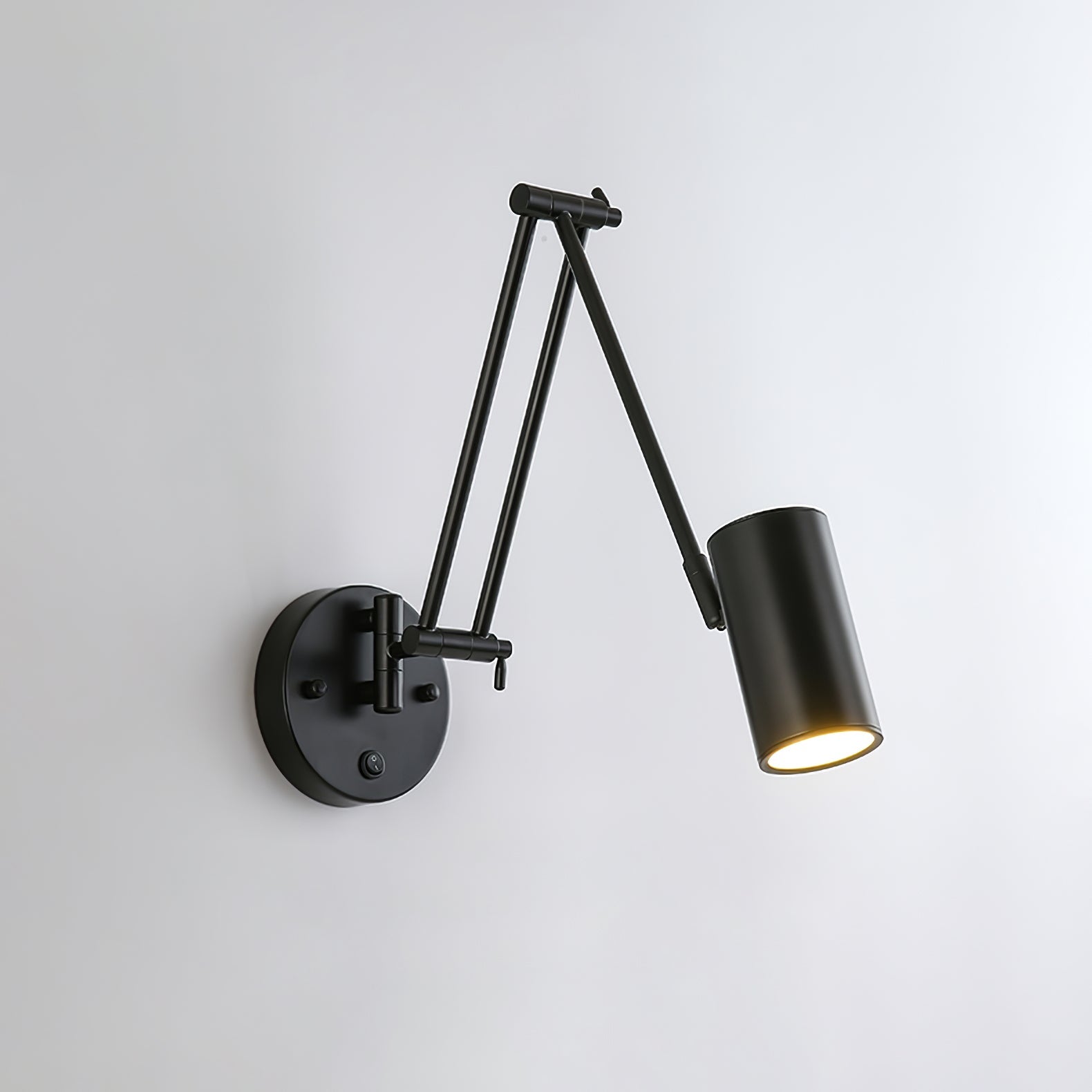 Adjustable Swing Arm Wall Light in Metal – Articulating Task Wall Lamp