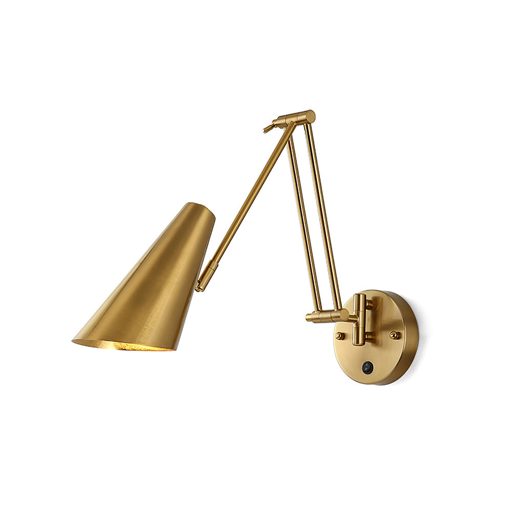 Adjustable Swing Arm Wall Light in Metal – Articulating Task Wall Lamp