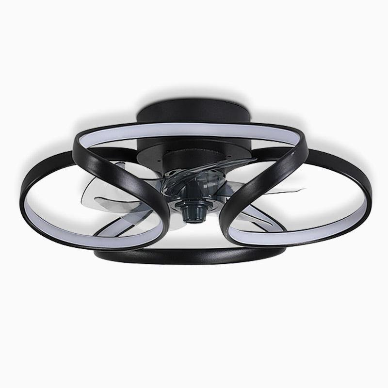 Modern Flush Mount Ceiling Fan with LED Light