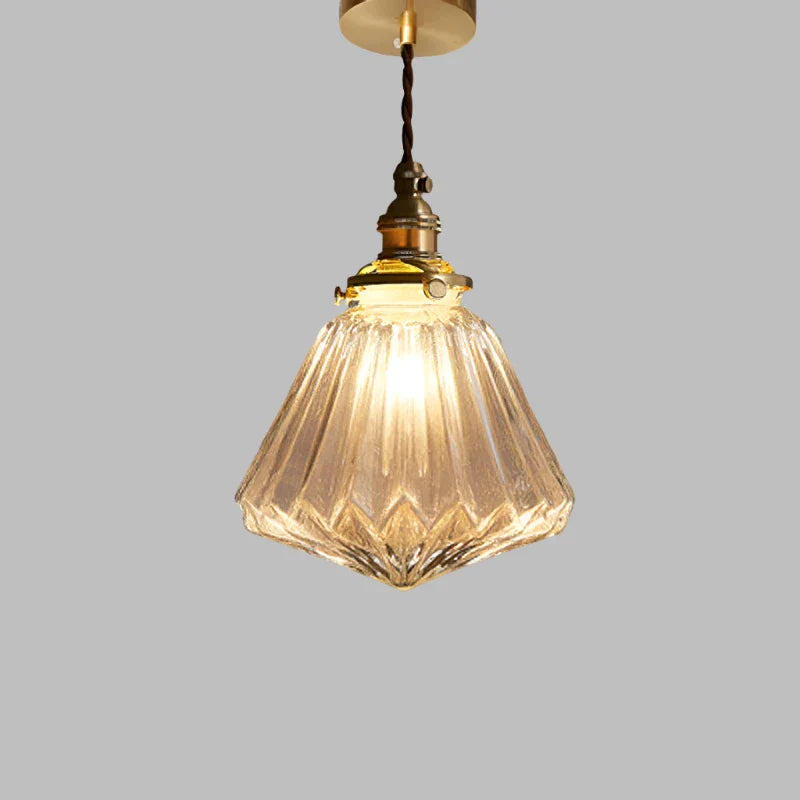Faceted Crystal Glass Pendant Light