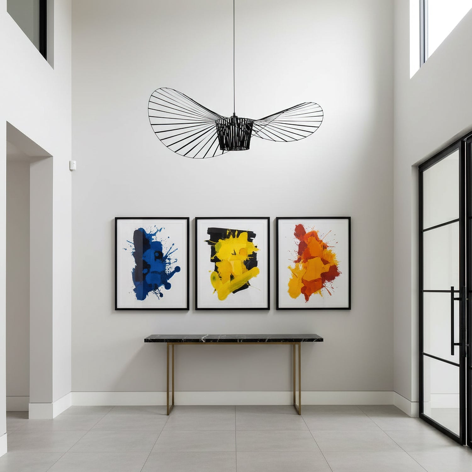 Vertigo Large Sculptural Pendant Light in Fiberglass and Metal