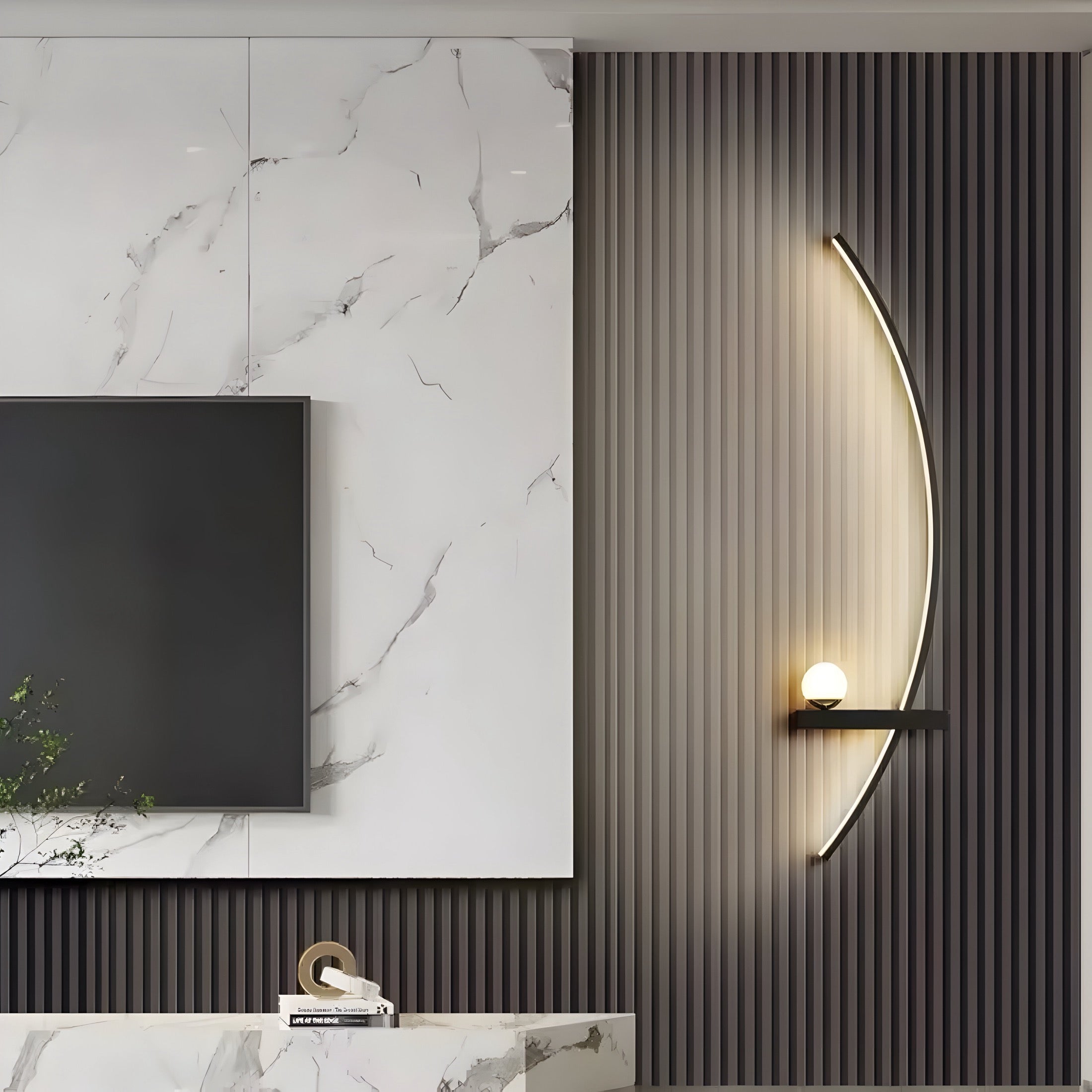 Modern Curved LED Wall Sconce – Left / Right Bedside Light (55cm / 85cm)