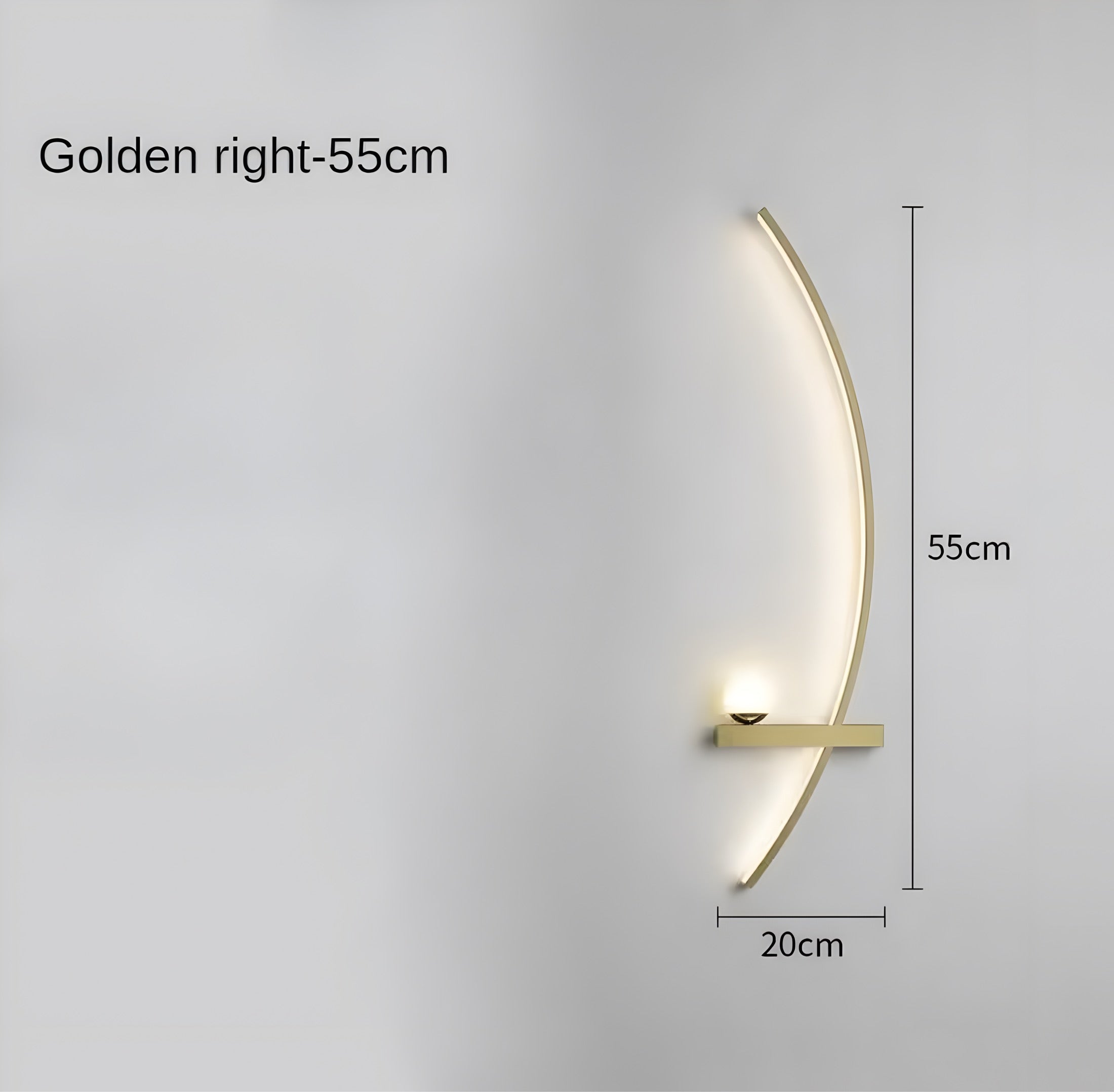 Modern Curved LED Wall Sconce – Left / Right Bedside Light (55cm / 85cm)