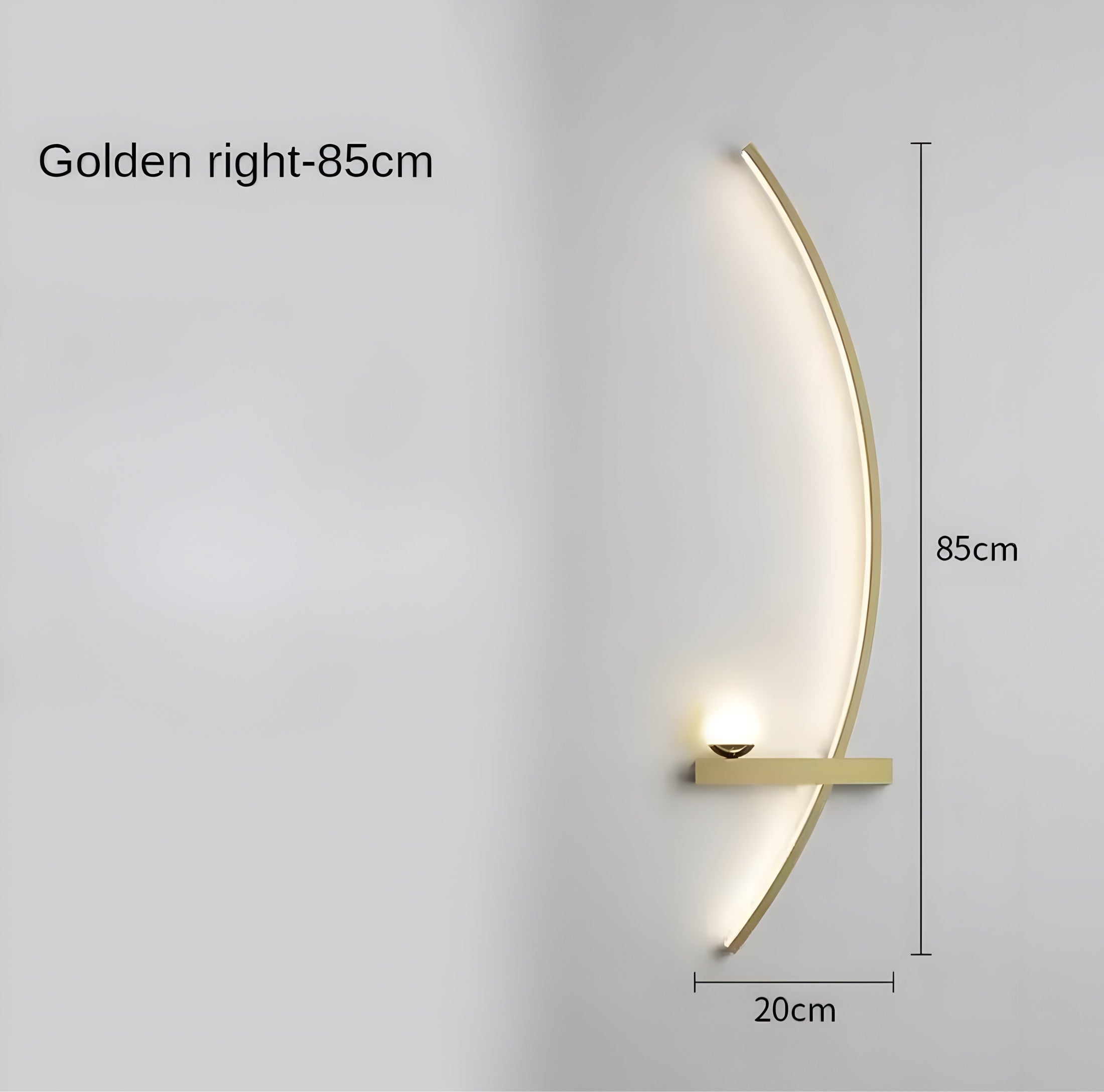 Modern Curved LED Wall Sconce – Left / Right Bedside Light (55cm / 85cm)