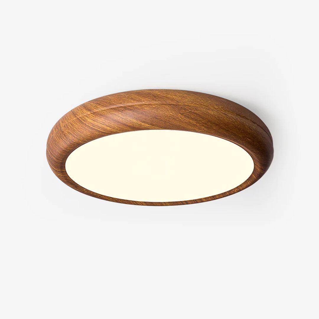 Wood Grain Round LED Flush Mount Ceiling Light – Modern Nordic Surface Light