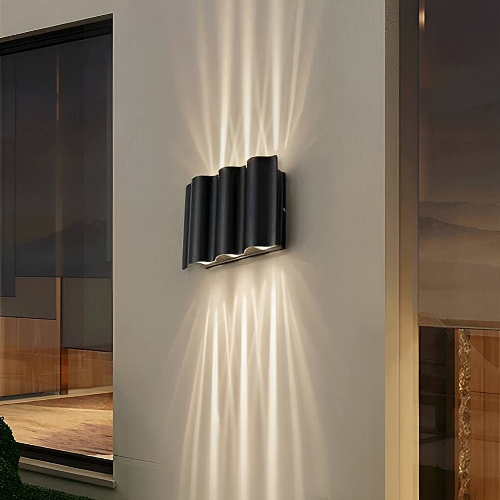Wavy Up & Down Outdoor Wall Light – LED Beam (2 / 4 / 6 Light)