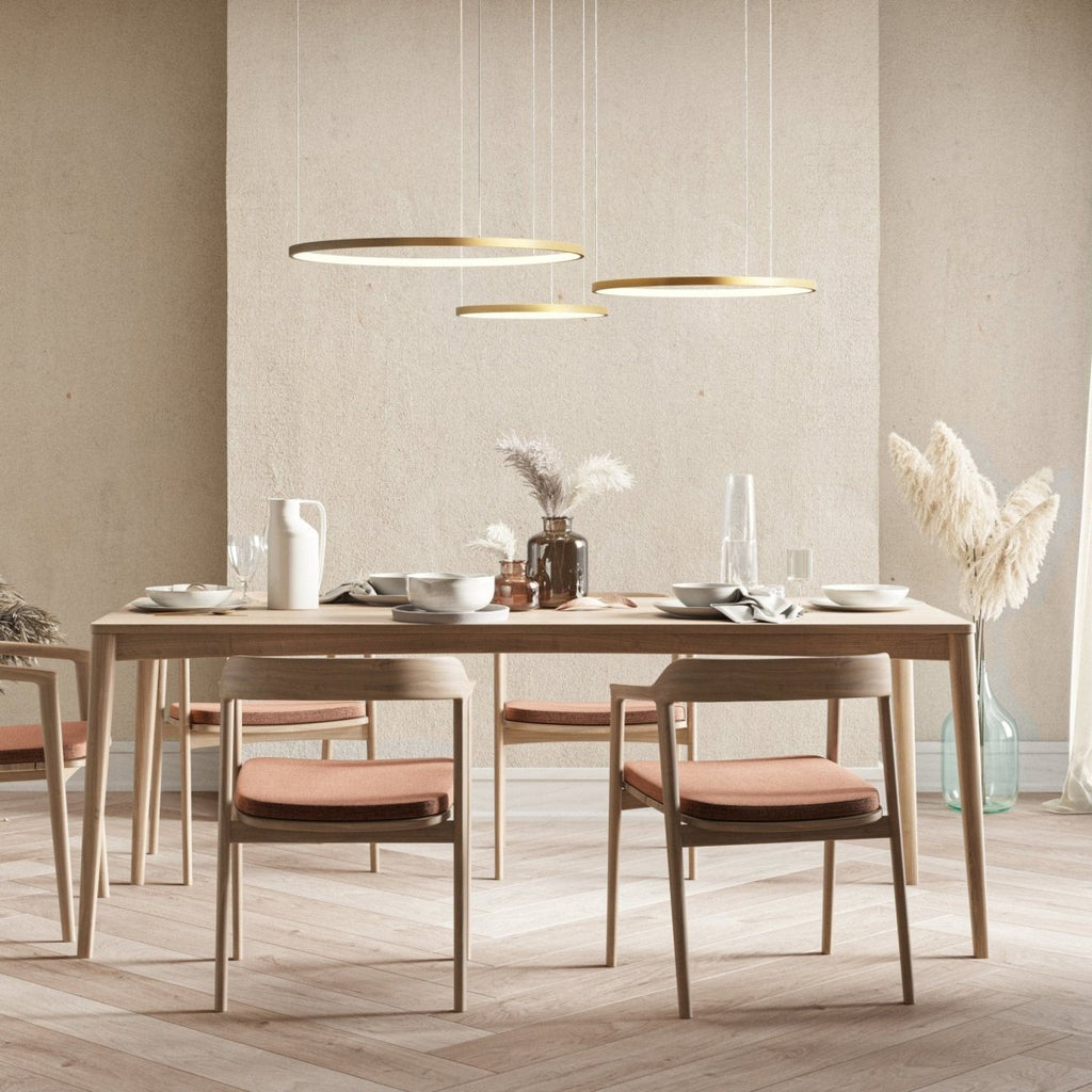 Modern Linear Ring Pendant Light – Slim LED Suspension for Dining Spaces
