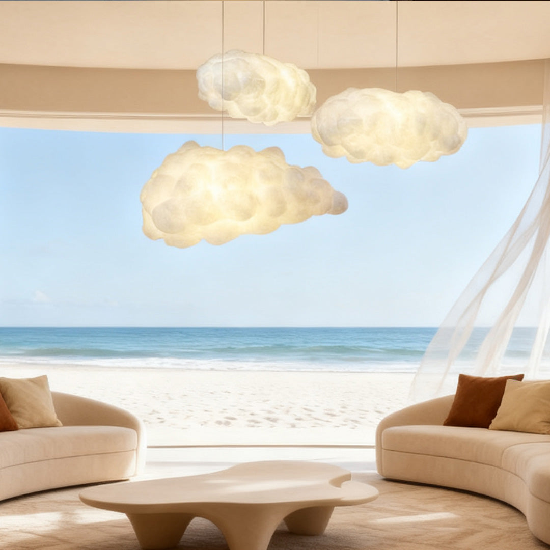 Cloud Pendant Light – Sculptural Fabric Ceiling Lamp