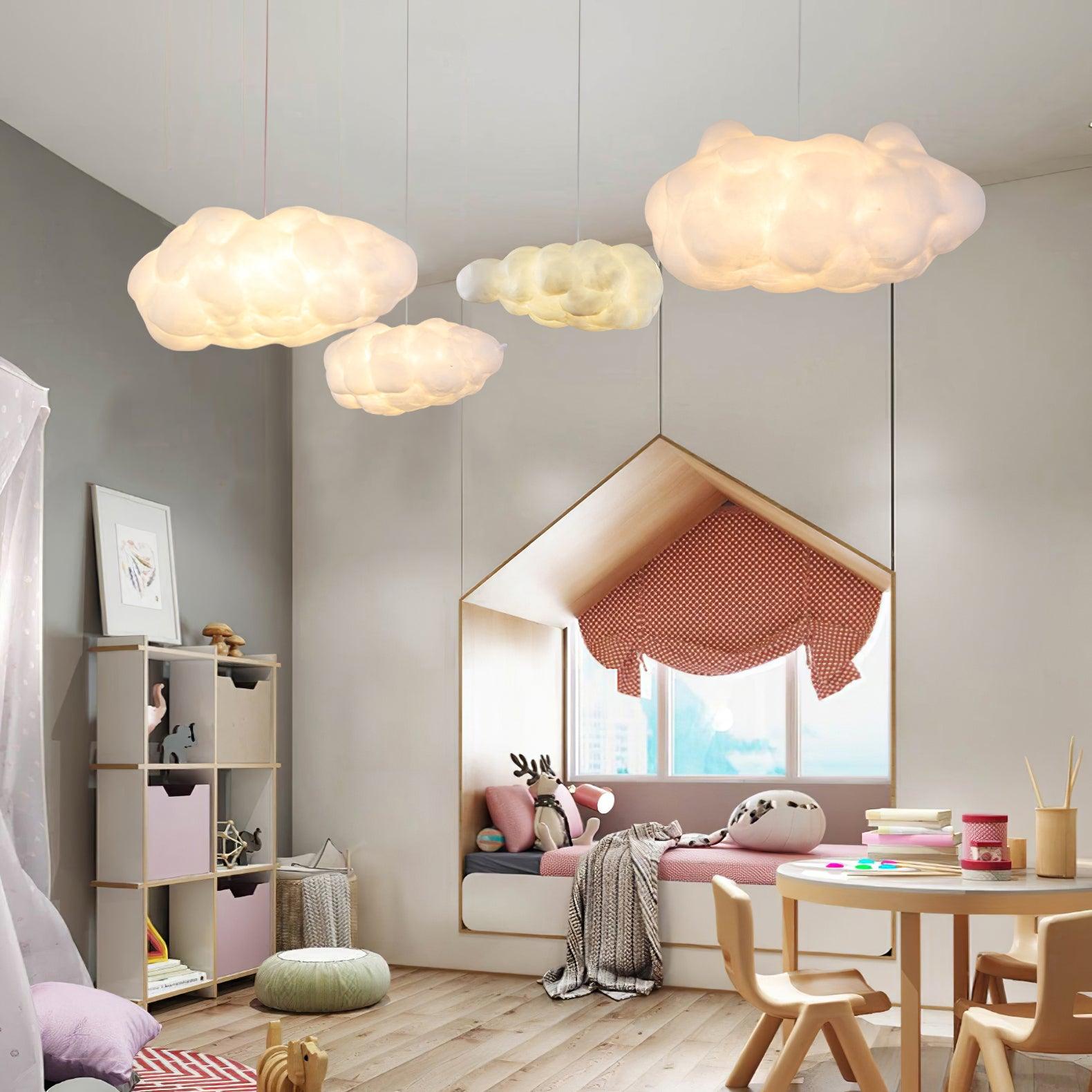 Cloud Pendant Light – Sculptural Fabric Ceiling Lamp