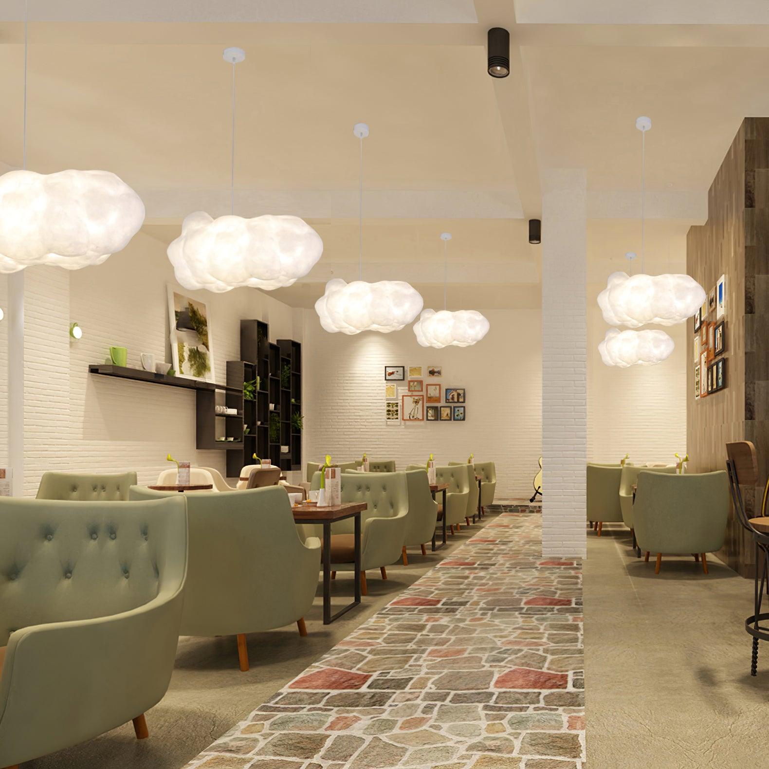 Cloud Pendant Light – Sculptural Fabric Ceiling Lamp