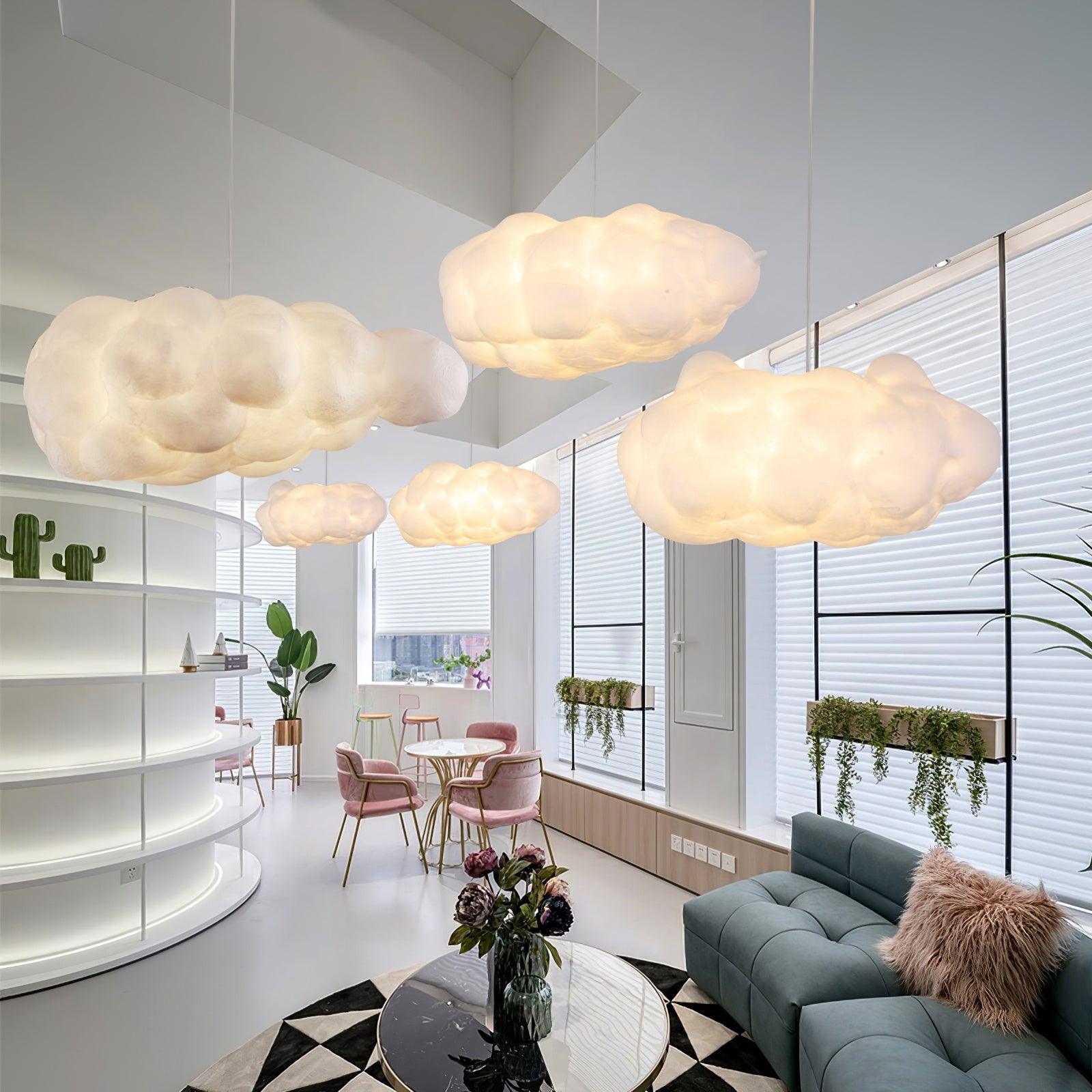Cloud Pendant Light – Sculptural Fabric Ceiling Lamp