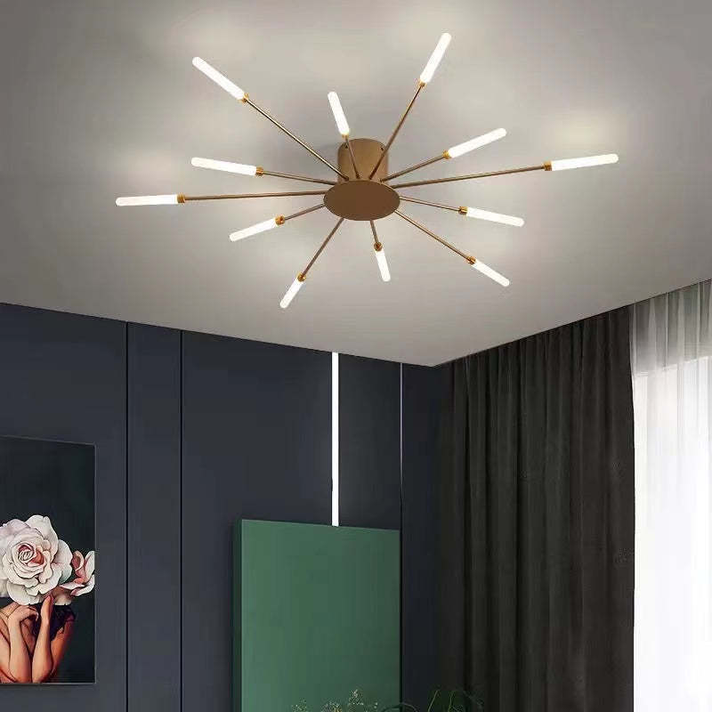 Modern Sputnik Semi-Flush Chandelier – Multi Arm Ceiling Light