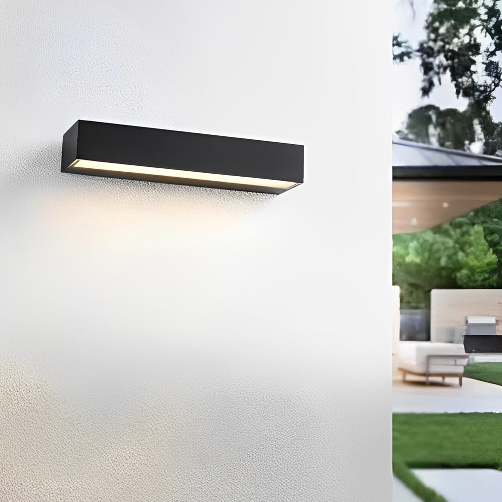 Modern Black Outdoor LED Wall Light – Slim Linear Downlight