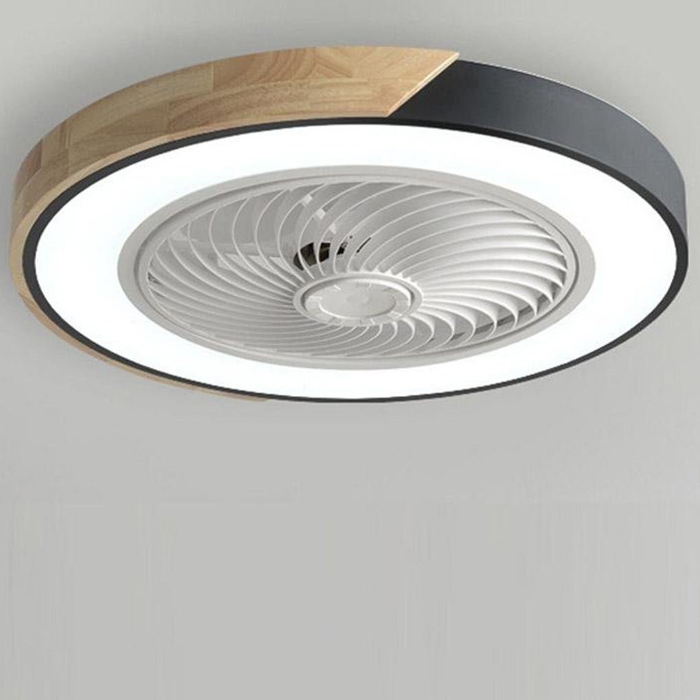 Bladeless LED Flush Ceiling Fan Light with Remote Control - Modern Design for Home Use