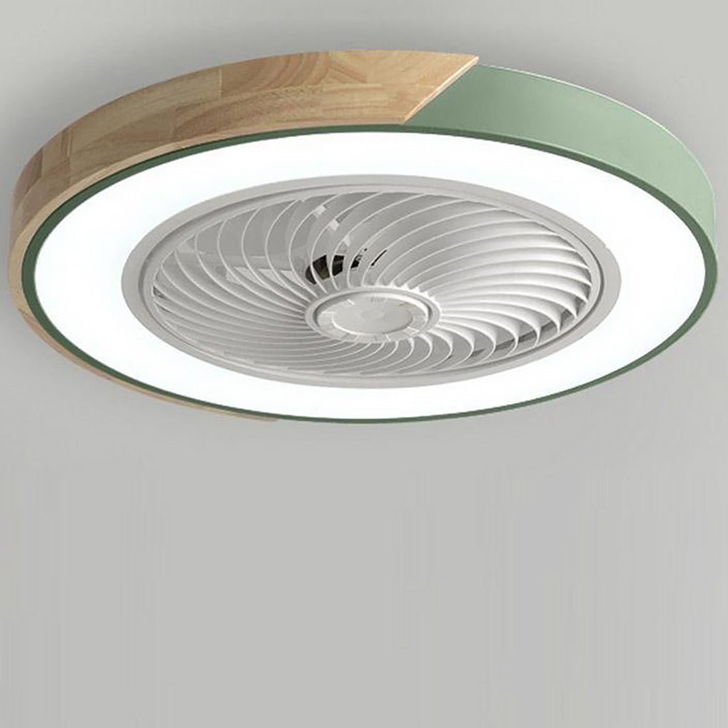 Bladeless Flush Mount Ceiling Fan with LED Light