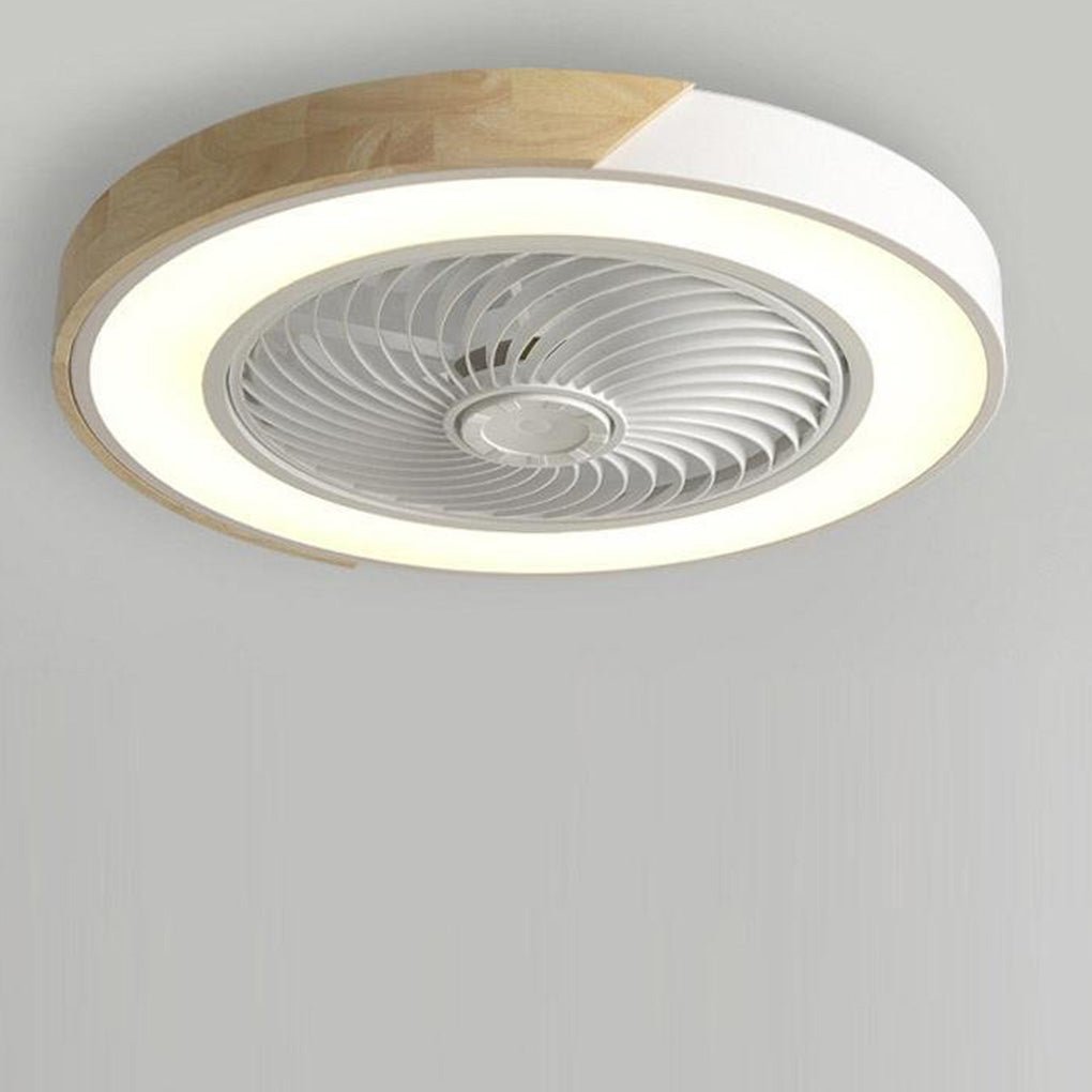 Bladeless Flush Mount Ceiling Fan with LED Light