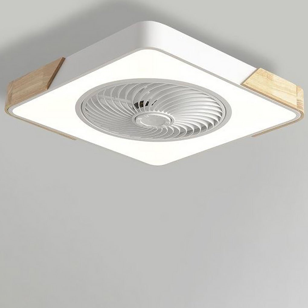 Bladeless Flush Mount Ceiling Fan with LED Light