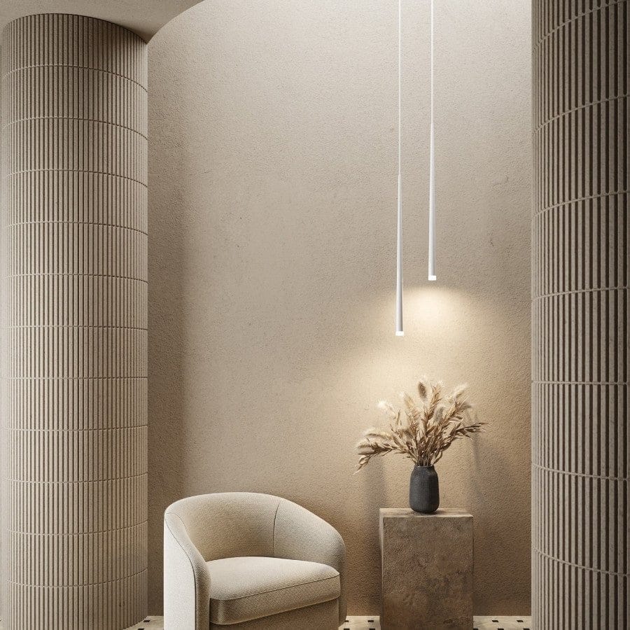 Minimalist Linear LED Pendant Light – Slim Cylinder