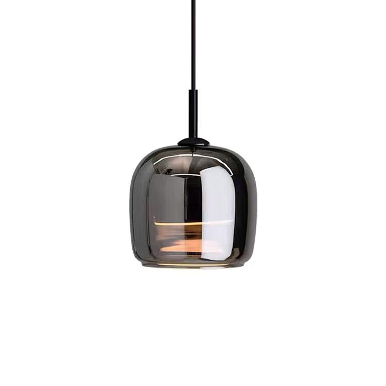 Smoked Glass Dome Pendant Light