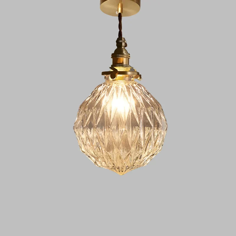 Faceted Crystal Glass Pendant Light
