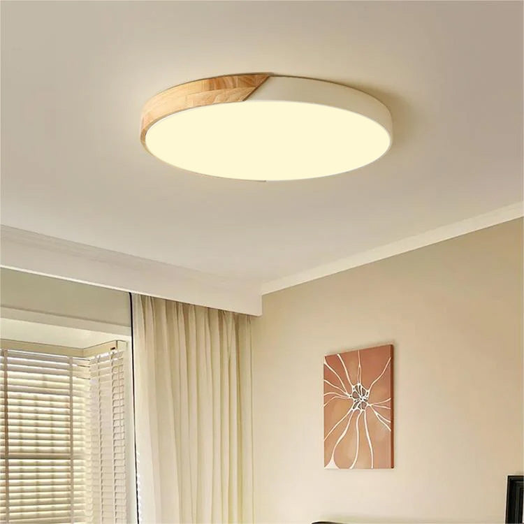 Modern Round LED Flush Ceiling Light – Color Accent Low Profile Fixture