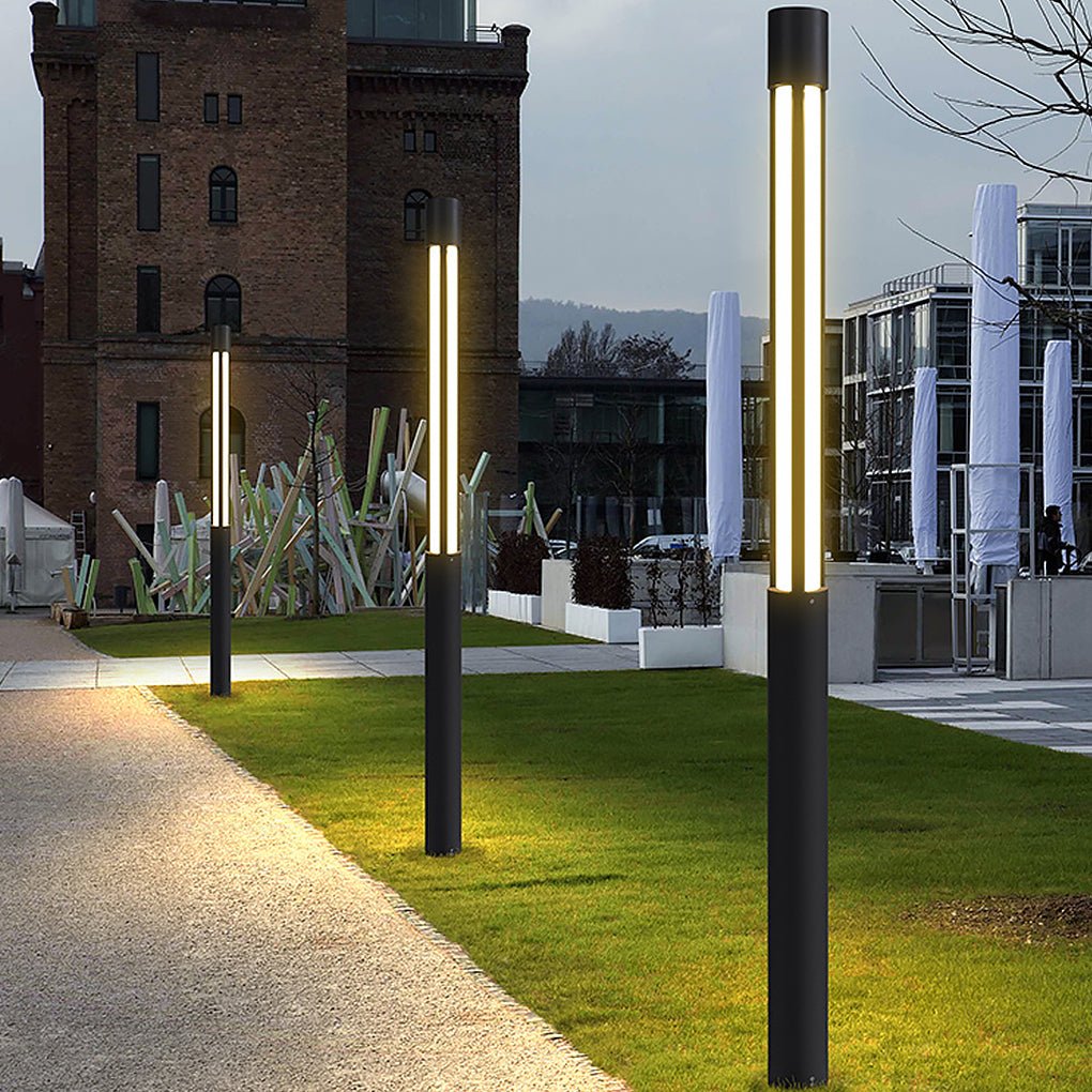 Modern Cylindrical LED Bollard Light – Outdoor Landscape Post