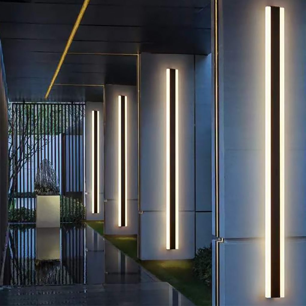 Minimalist Linear LED Outdoor Wall Light - Waterproof Wall Mount for Porch and Exterior Use