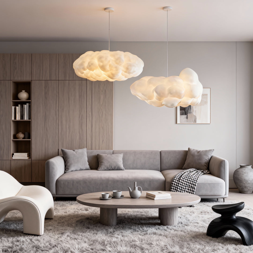 Cloud Pendant Light – Sculptural Fabric Ceiling Lamp