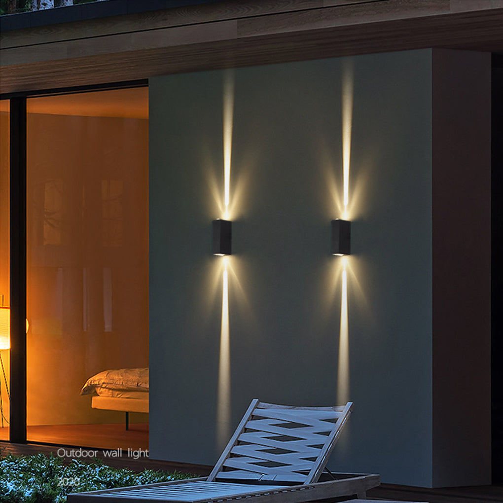 Modern Waterproof Dual-Beam Wall Light – Narrow Up & Down Outdoor Sconce