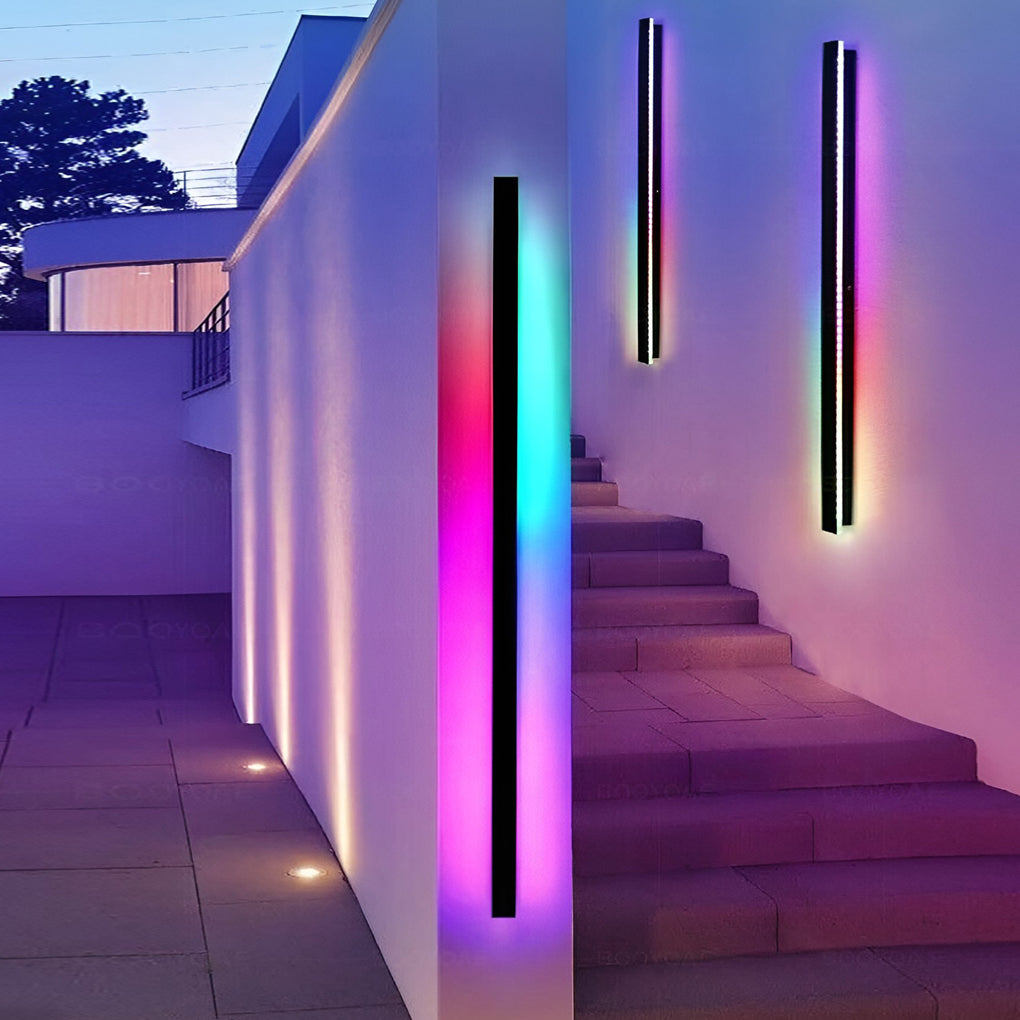 Black Linear Outdoor LED Wall Light – IP65