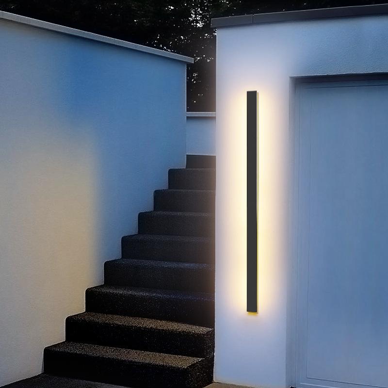 Black Linear Outdoor LED Wall Light – IP65