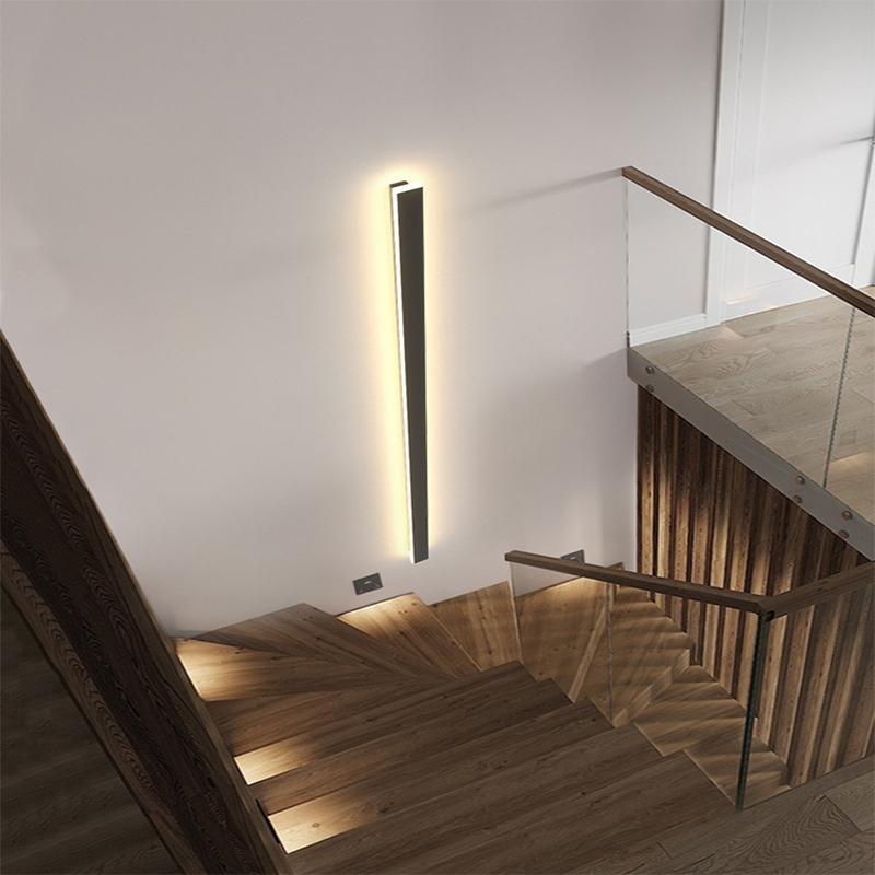 Black Linear Outdoor LED Wall Light – IP65
