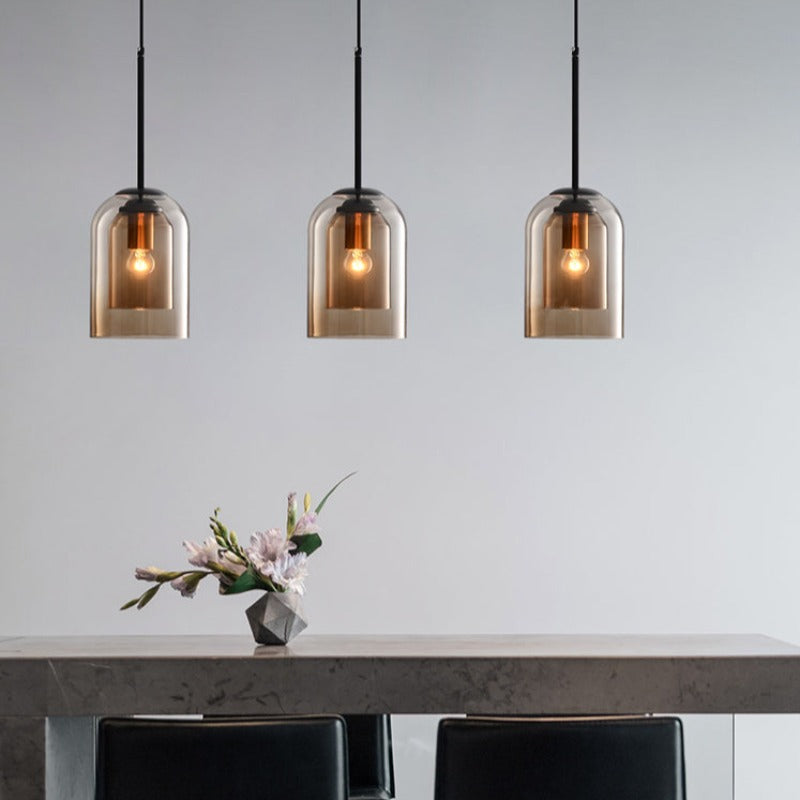 Double Glass Bell Pendant Light