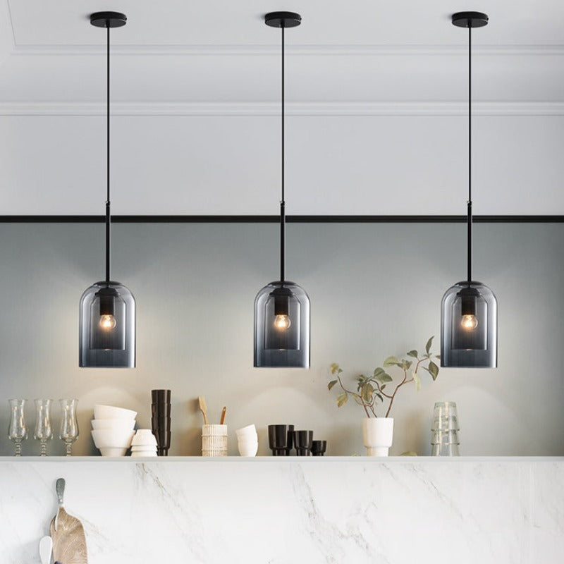 Double Glass Bell Pendant Light