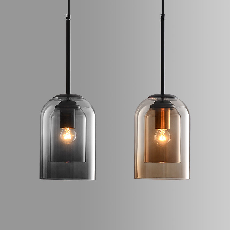 Double Glass Bell Pendant Light