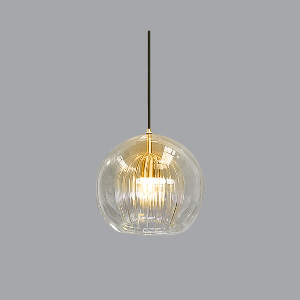 June Glass Globe Pendant Light – Clear or Amber