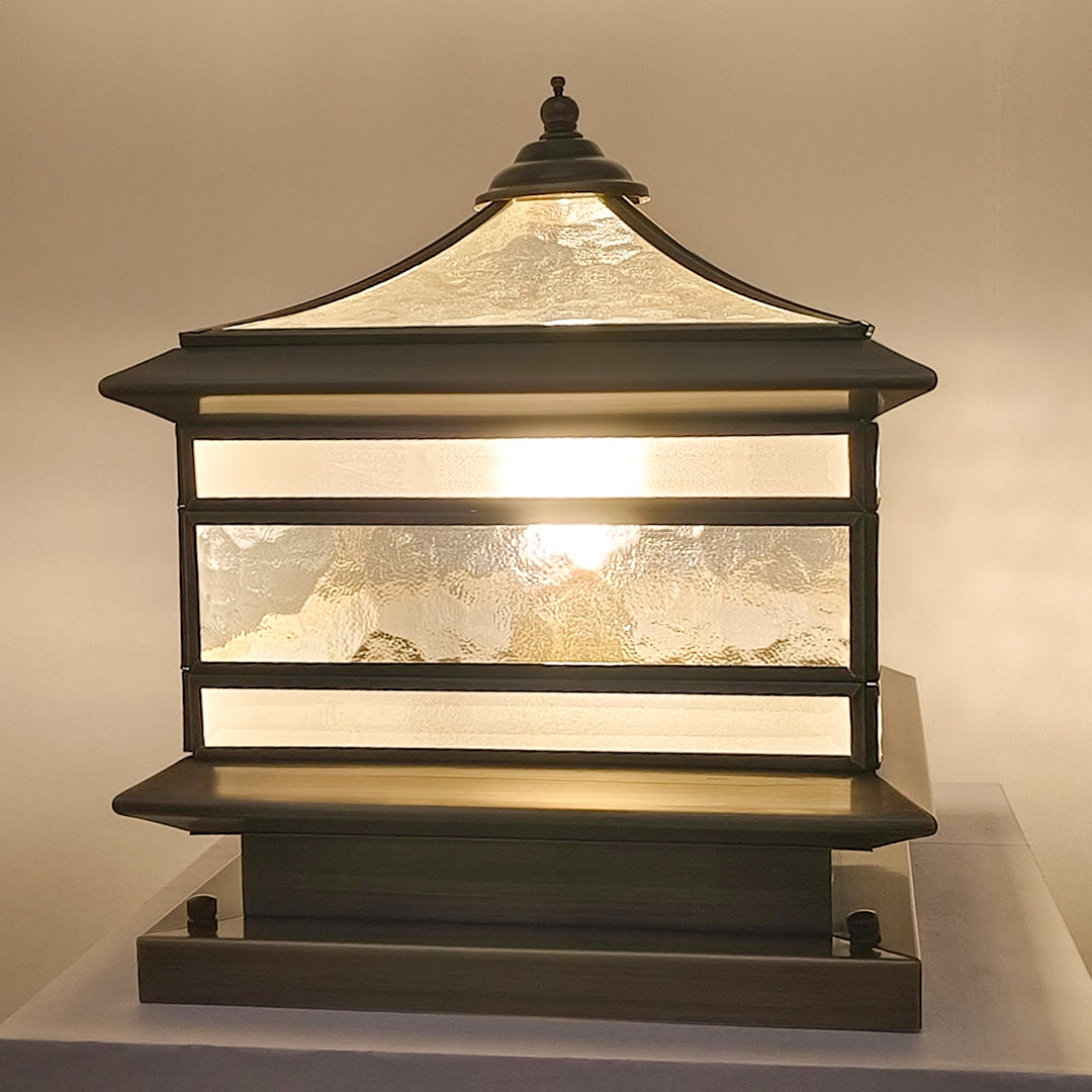 Retro Copper Solar & Hardwired Pillar Light – Outdoor Post Lantern