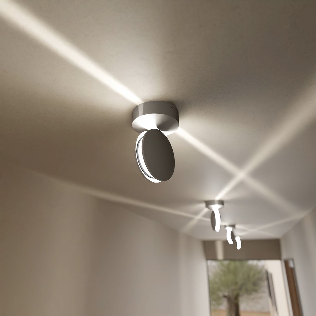Modern Dual-Disc LED Ceiling Light with Side Beam Effect
